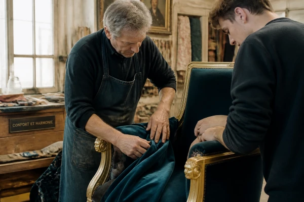 Réfection artisanale de fauteuil empire avec dorures Paris