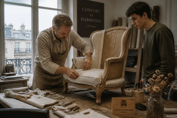 Rénovation de fauteuil bergère ancien Levallois-Perret